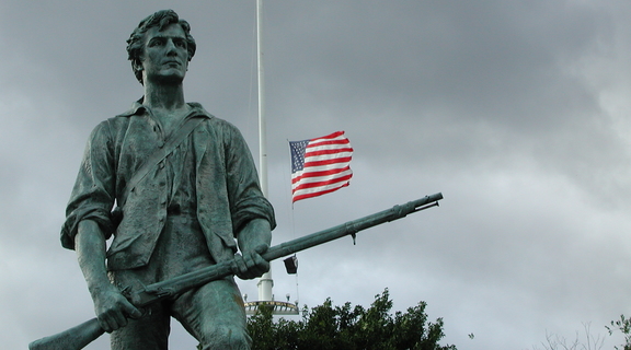 Homepage statue in minute man national historical park