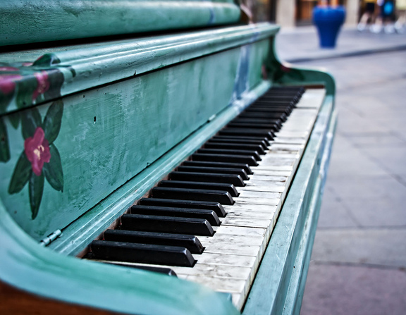 Large lonely piano