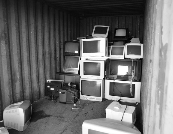 Large recycling old tv