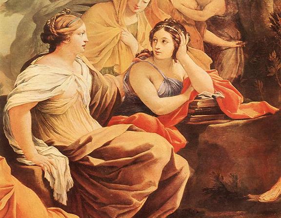 Large simon vouet   parnassus or apollo and the muses  detail    wga25374