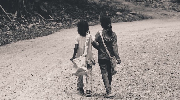 Homepage children kids girls walking people road 2560833