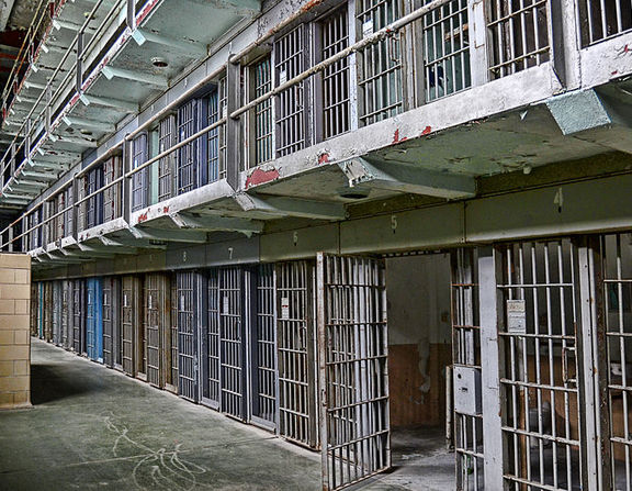 Large prison cell block