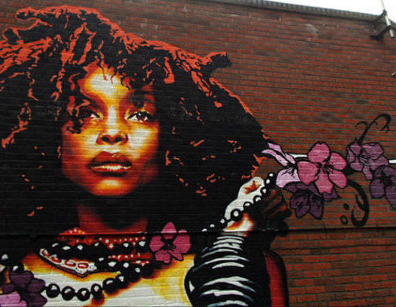 Large erykah badu wall art  wellesley rd  sutton  surrey  greater london  3 